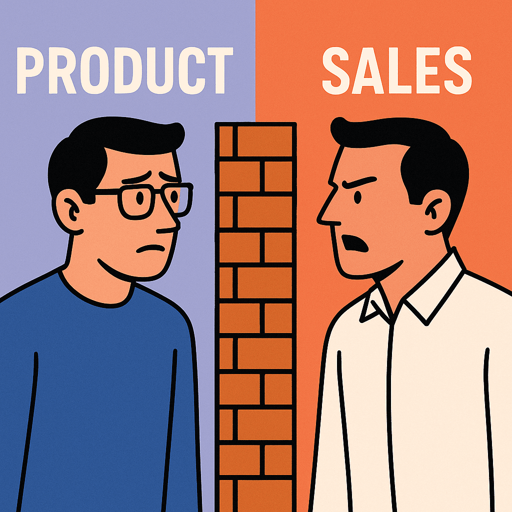 Sales and product yell, but just don't speak the same language.